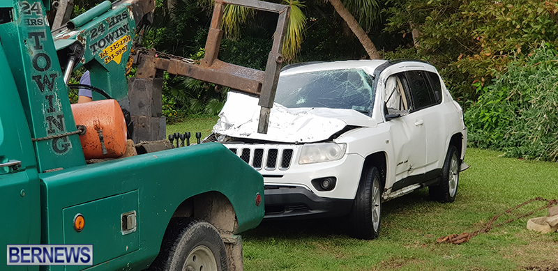 Photos: Vehicle Overboard By Causeway - Car ToeD BermuDa May 14 2022 4