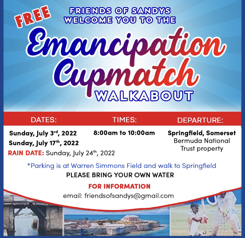 Free Emancipation Cupmatch Walkabout Bermuda July 2022