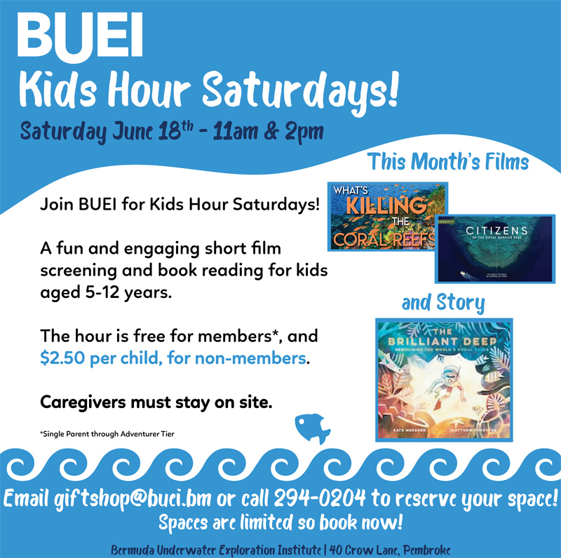 Kids Hour Saturdays Bermuda June 2022