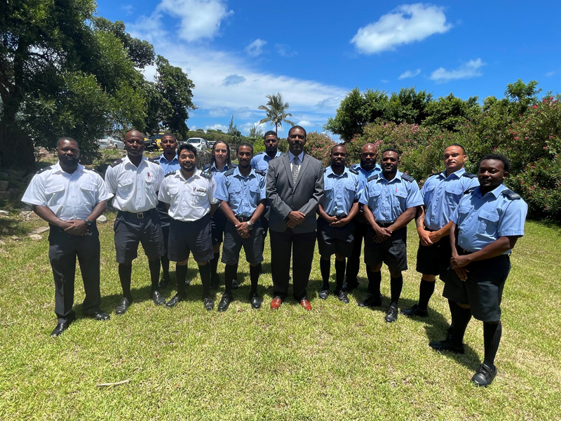 Minister Michael Weeks visits trainee Prison Officers Bermuda June 2022