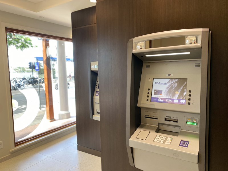 Butterfield Front Street ATM vestibule Bermuda July 2022