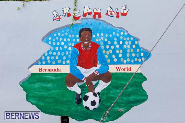 Clyde Best Lane art mural project Bermuda July footballer 2022 DF-2 (1)