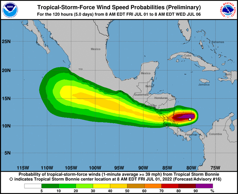 NHC Tropical Storm Bonnie July 2022