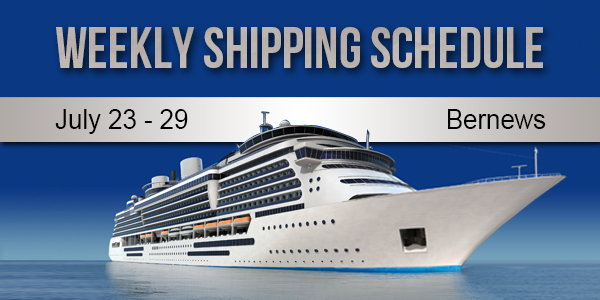 Weekly Shipping Schedule TC July 23 - 29 2022