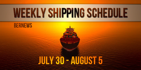Weekly Shipping Schedule TC July 30 - August 5 2022