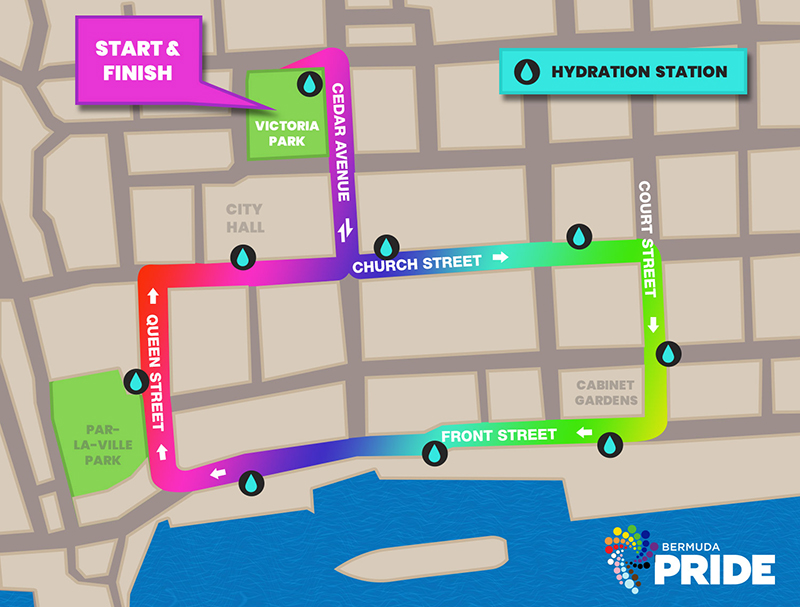 2022 Bermuda Pride Parade Route August 7 2022