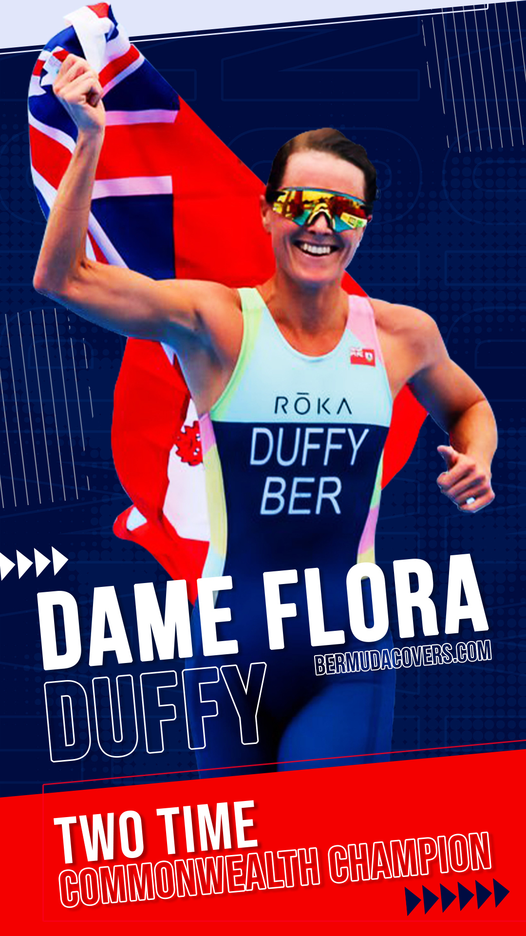 Dame Flora Duffy Two Time Commonwealth Champion Bermuda design image phone screensaver wallpaper lock screen 03394 (2)