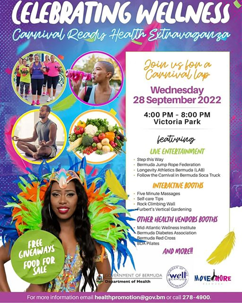 Department of Health Celebrating Wellness- Carnival Ready Health Extravaganza Bermuda September 27, 2022