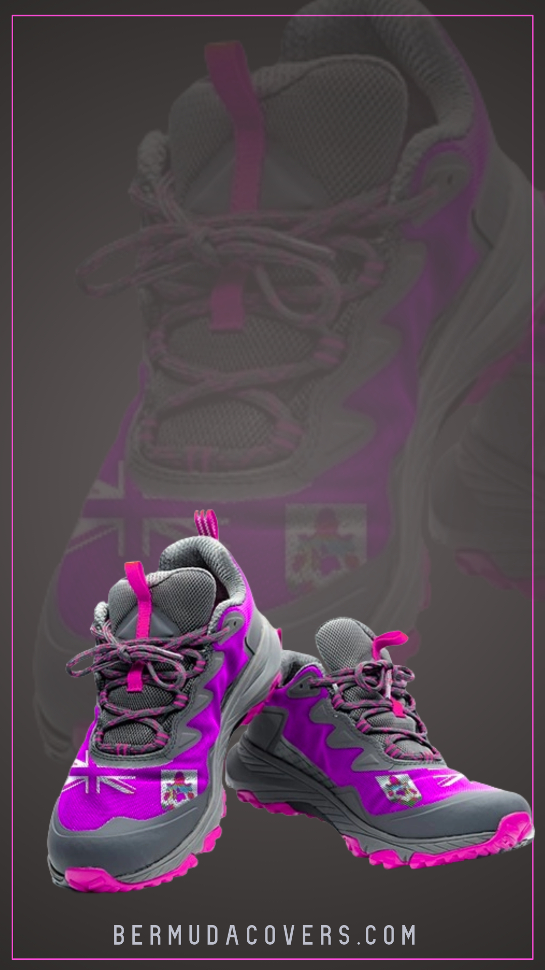 Just for kicks pink Bermuda sneakers social media graphic cover 43532532 (2)