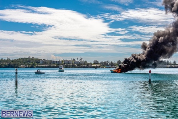 Boat fire St Georges Bermuda Oct 9 2022  (2)