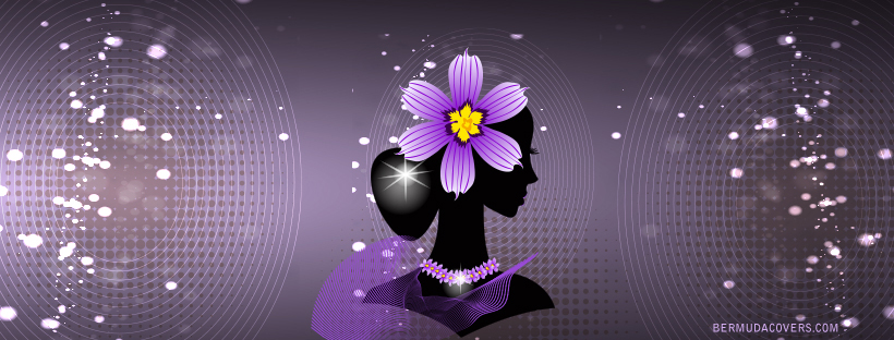Silhouette with Bermuda flower accents Purple Bermuda graphics (2)