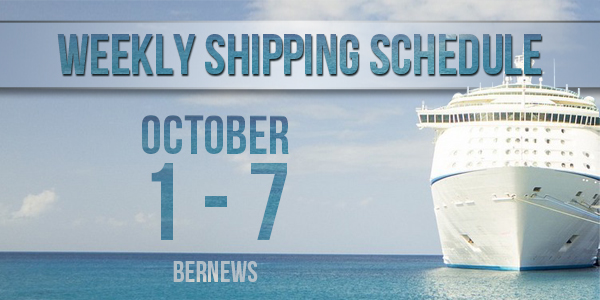 Weekly Shipping Schedule TC October 1 - 7 2022