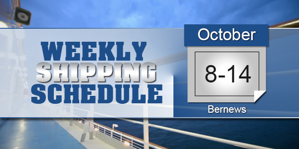 Weekly Shipping Schedule TC October 8 - 14 2022