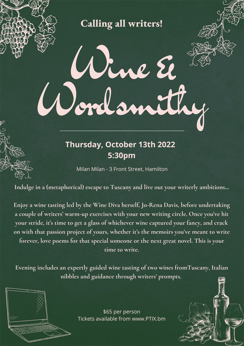 Wine & Wordsmithy Bermuda Oct 2022