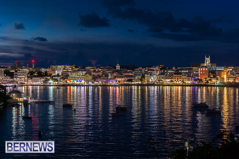 1 - Hamilton, Bermuda night lights seen from across the harbour