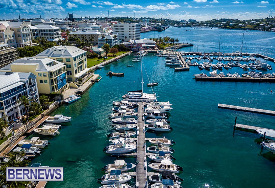 330 Boats rest on their slips on a beautiful Bermuda day