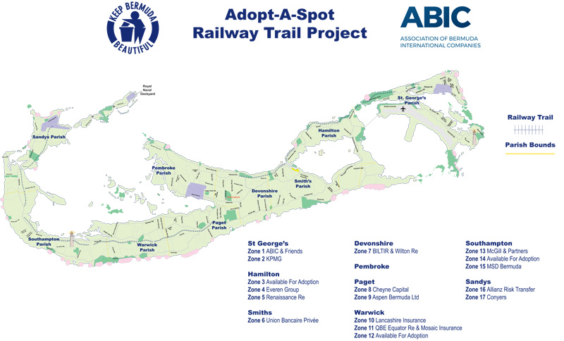 Adopt A Spot - Island Map - Railway Trail