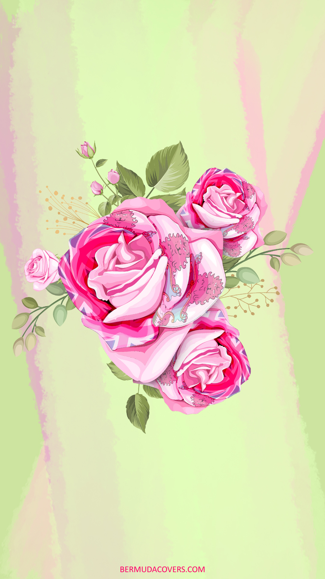 Roses-With-Bermuda-Flag-Drawing-social-media-phone-wallpaper-437437483-1
