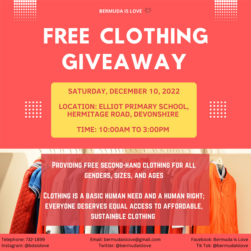 Dec 10: Bermuda Is Love Free Clothing Giveaway - Bernews