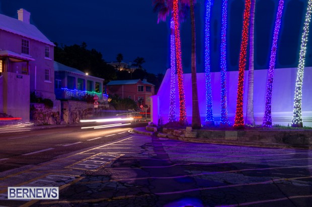 Hamilton Bermuda Christmas Lights at night 2022 December JM (2)
