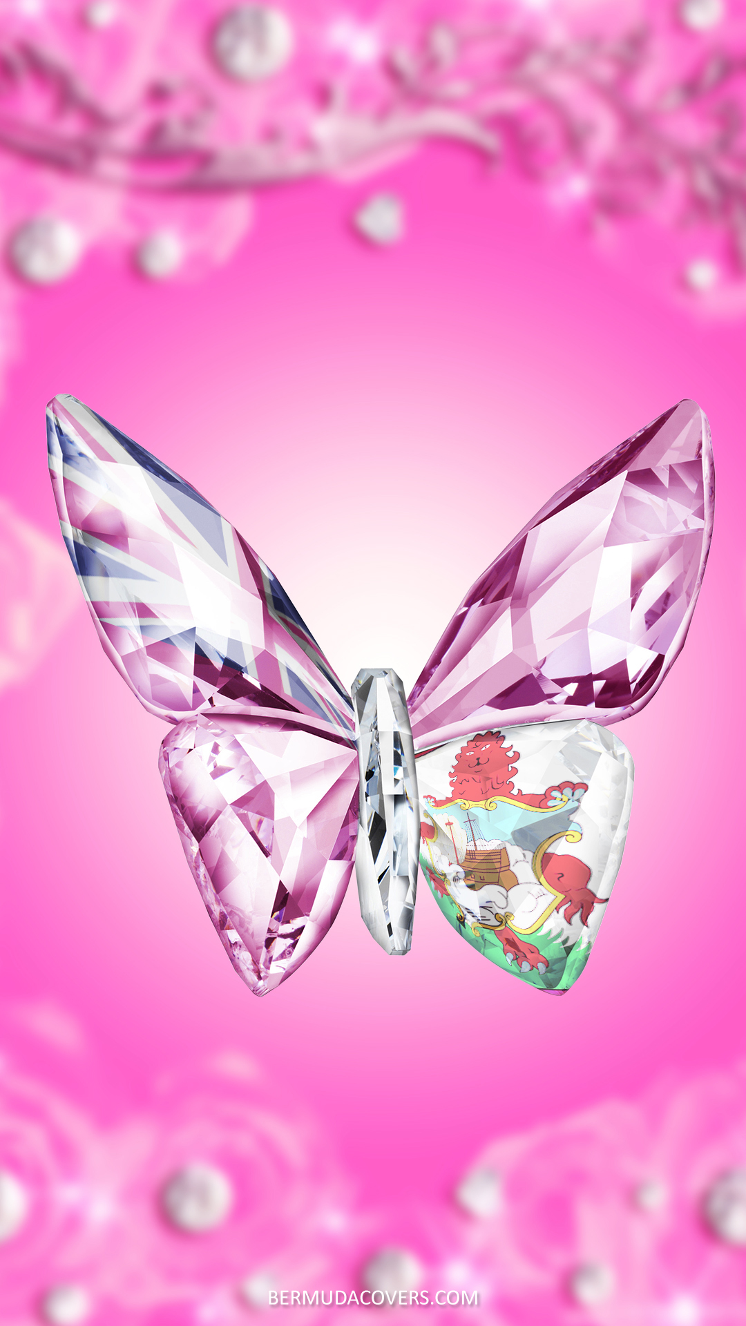 Pink Bermuda Flag Glass Butterfly social media cover phone wallpaper wrwr (6)