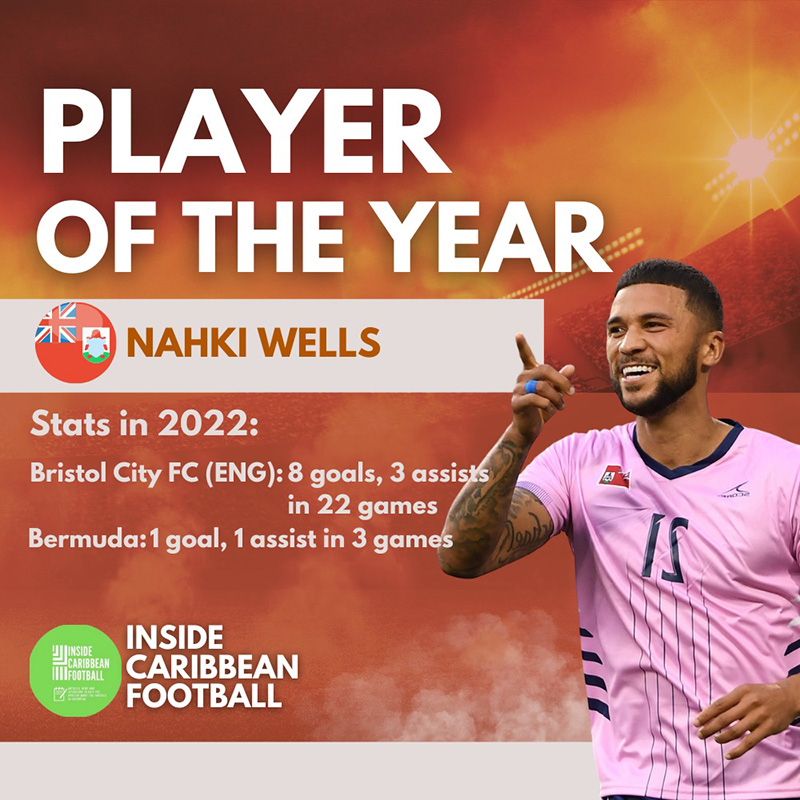 Player of the Year of Bermuda Nahki Wells December 2022