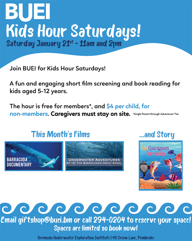 BUEI Kids Hour Saturdays Bermuda Jan 2023