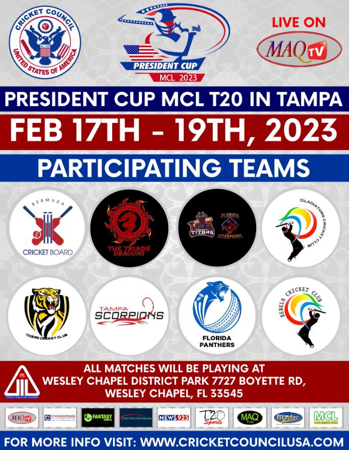 President Cup MCL T20 In Tampa Feb 2023
