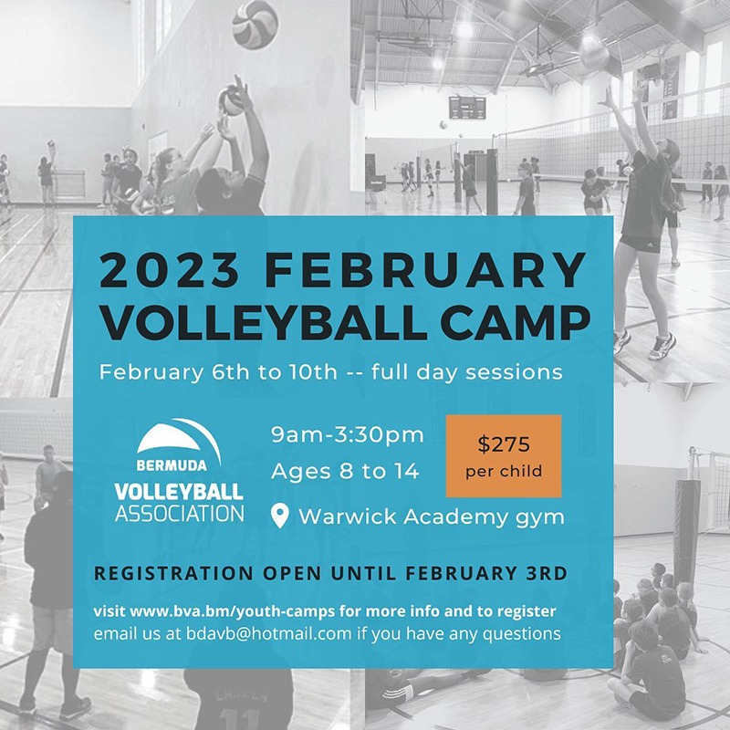 Volleyball camp Bermuda Feb 1 2023