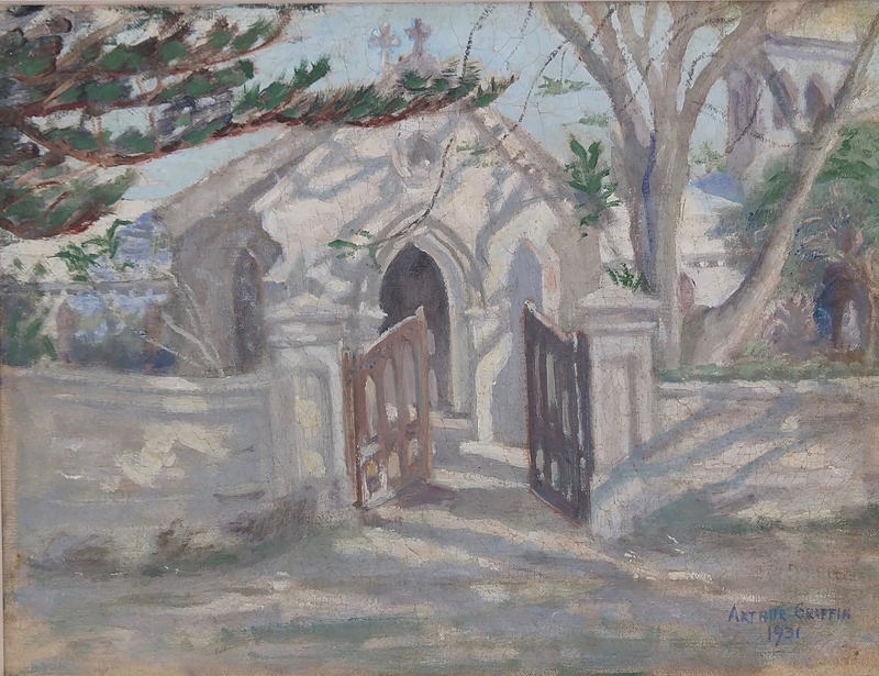 Arthur Griffin's 1931 painting of Holy Trinity Church