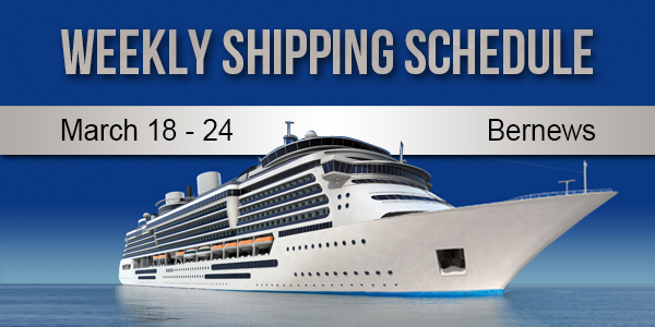 Weekly Shipping Schedule TC March 18 -24 2023