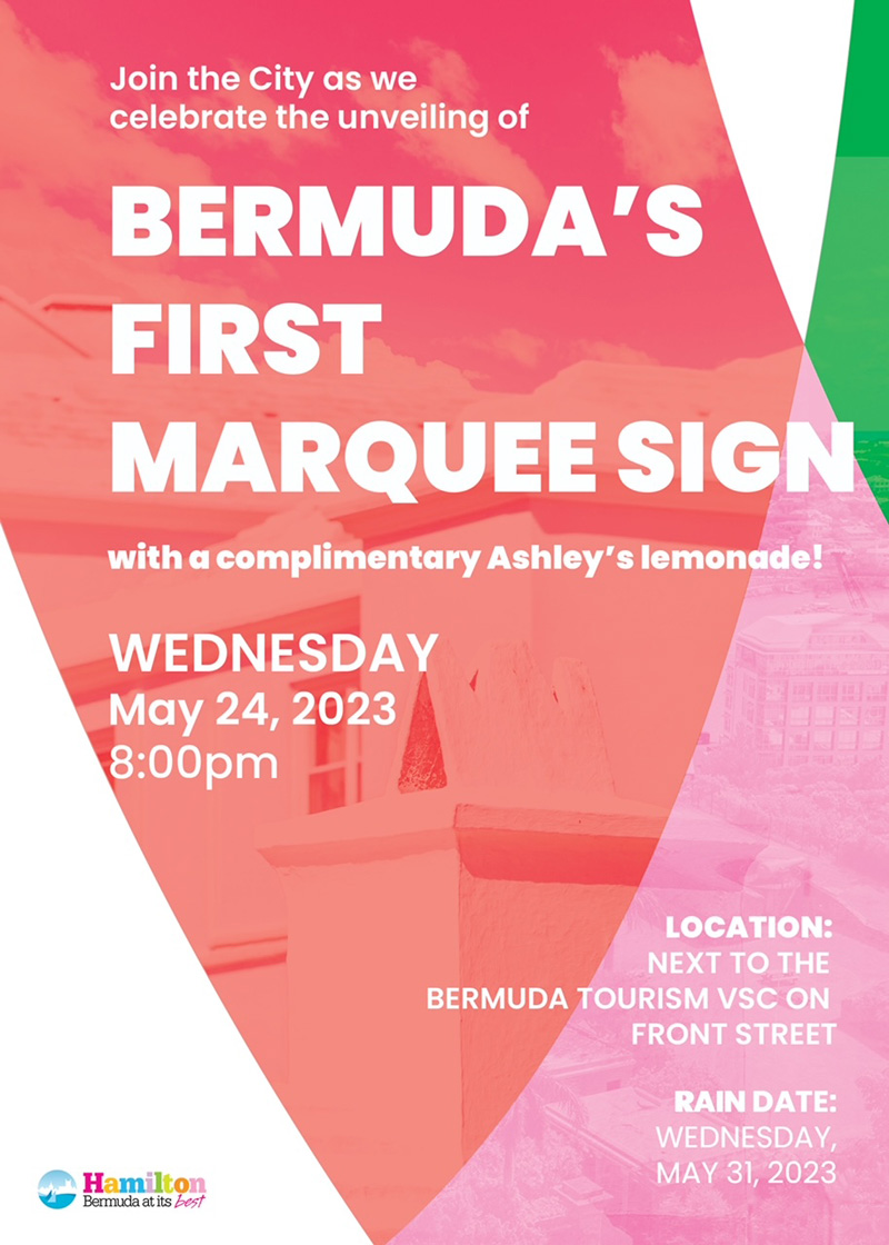 City Bermuda Marquee Sign May 2023