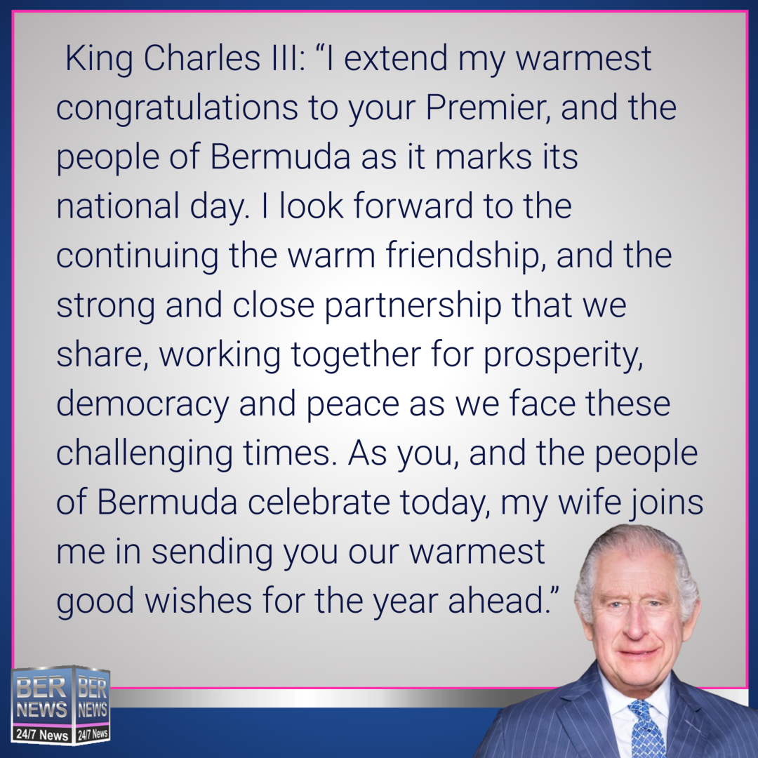 kING CHARLES BERMUDA DAY message 2023