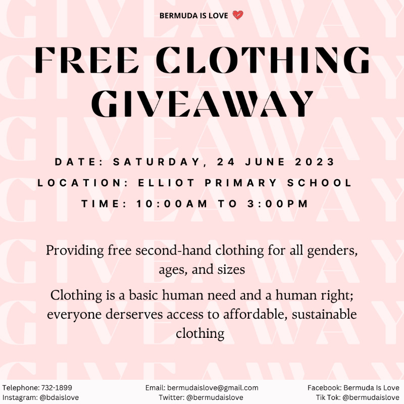 Free Clothing Giveaway To Be Held On Saturday - Bernews