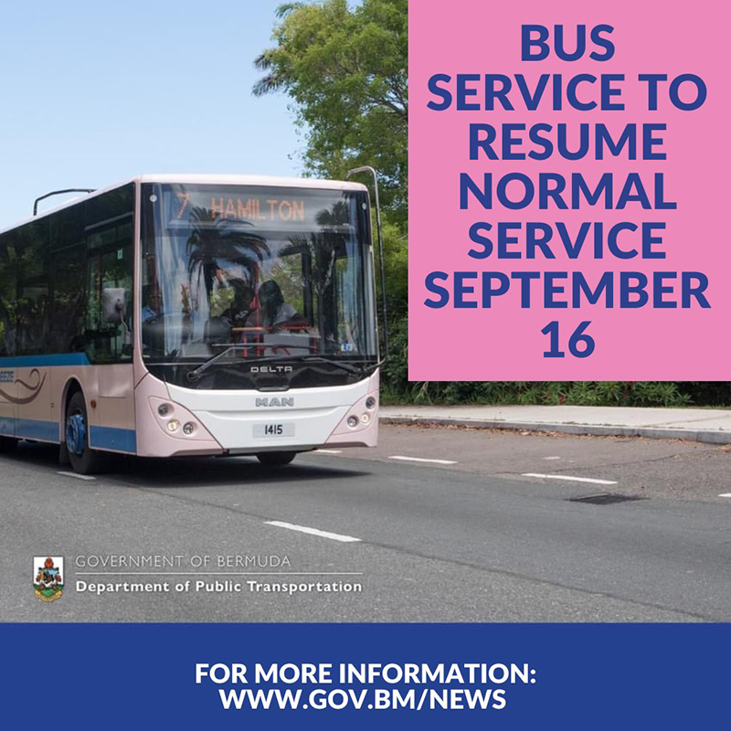 Bus Service Bermuda Sept 15 2023