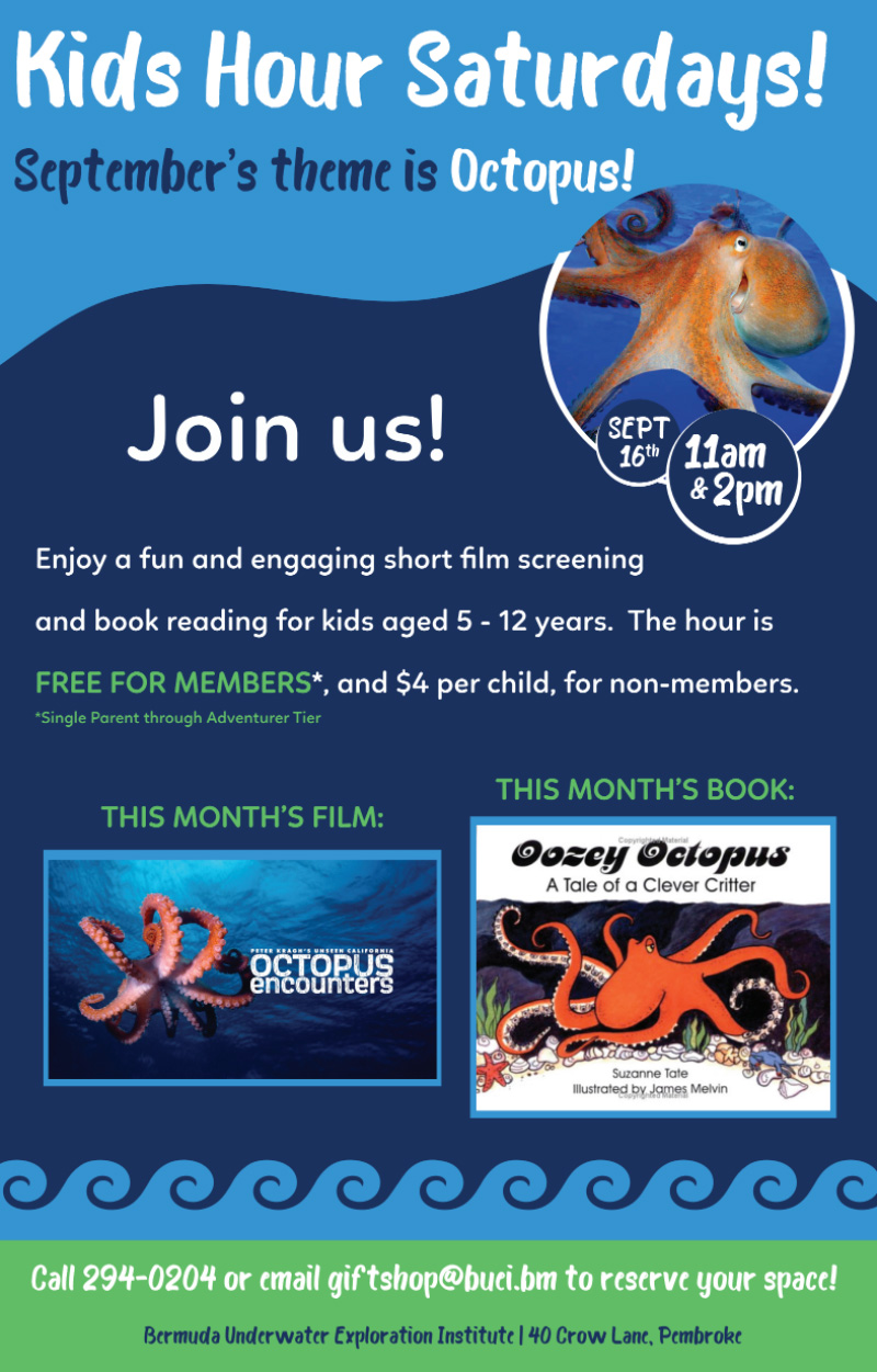 Hour Saturday At BUEI To Feature Octopus Bermuda September 16 2023