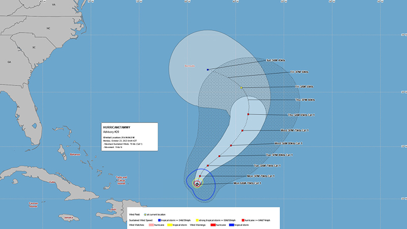 Hurricane Tammy Bermuda October 23 2023 BWS