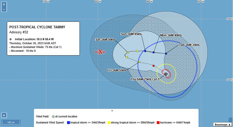 Post Tropical Cyclone Tammy Bermuda Oct 26 2023 BWS