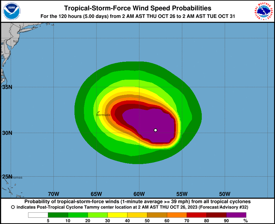 Post Tropical Cyclone Tammy Bermuda Oct 26 2023 NHC