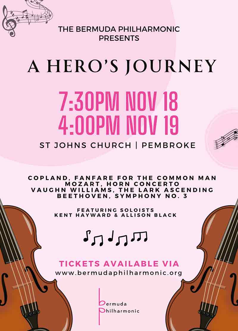 Bermuda Philharmonic A Hero's Journey Poster Bermuda November 2023