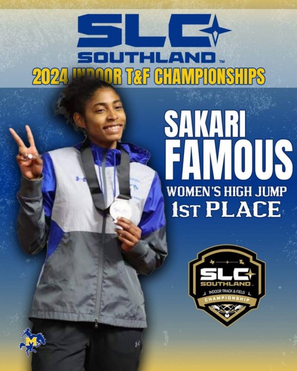 Sakari Famous Southland Conference Indoor Title Bermuda February 2024