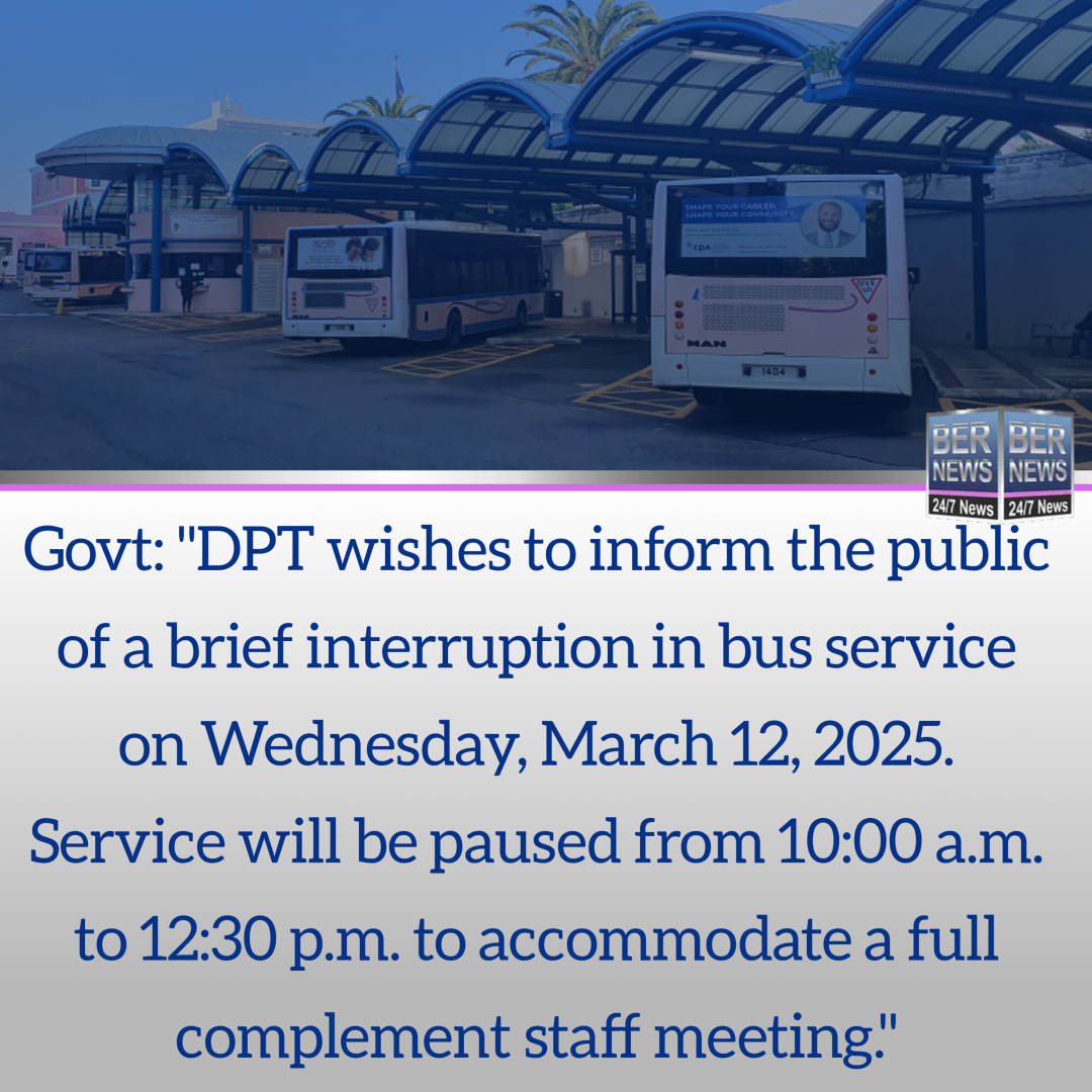 Bus service Bermuda statement Brief Interruption In Bus Service On March 12 2025