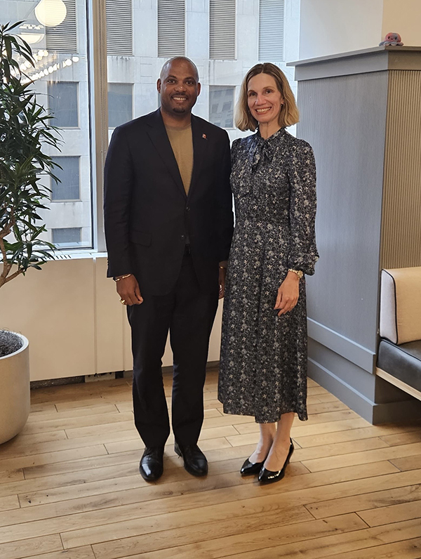 Minister Hayward with Michelle Noyes Bermuda April 4 2025