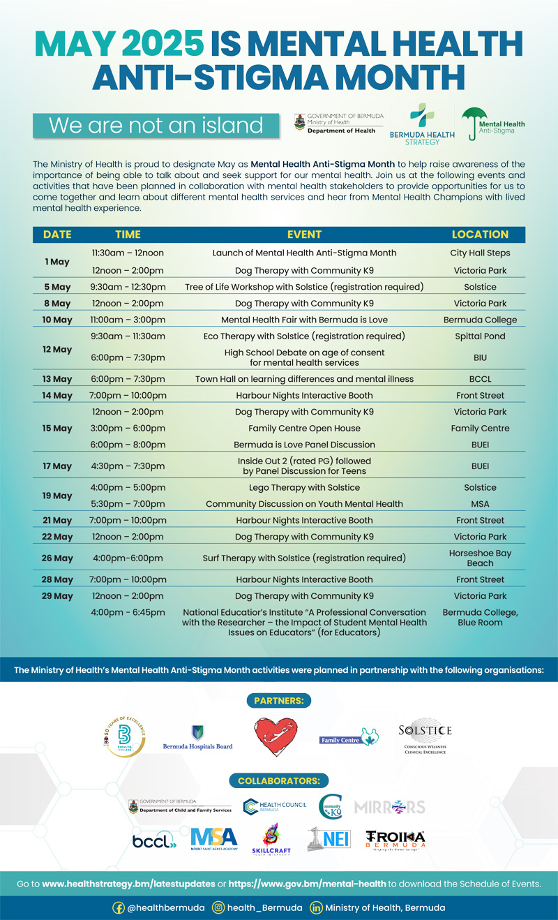 Mental Health Anti-Stigma Campaign Month Bermuda May 2025