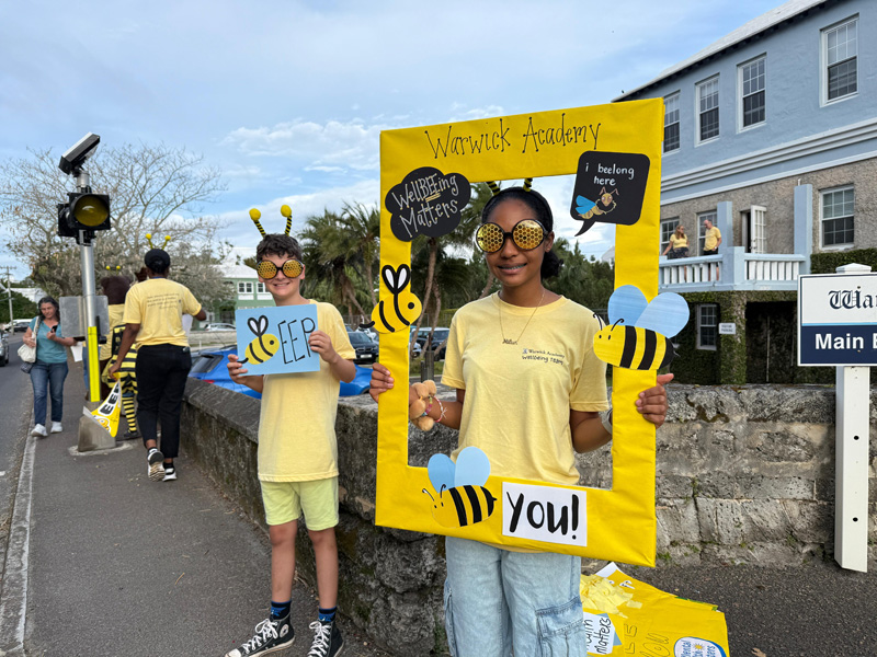 Warwick Academy WellBEEing Mental Health Drive By Wave By Bermuda May 2025 (25)