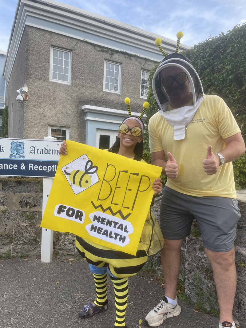 Warwick Academy WellBEEing Mental Health Drive By Wave By Bermuda May 2025 (49)