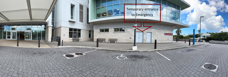 Temporary Emergency Department Entrance June 2025