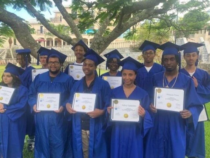 AES 2025 Graduates Arlene Brock, Thaao Dill & Tim Smith Column Bermuda July 2025