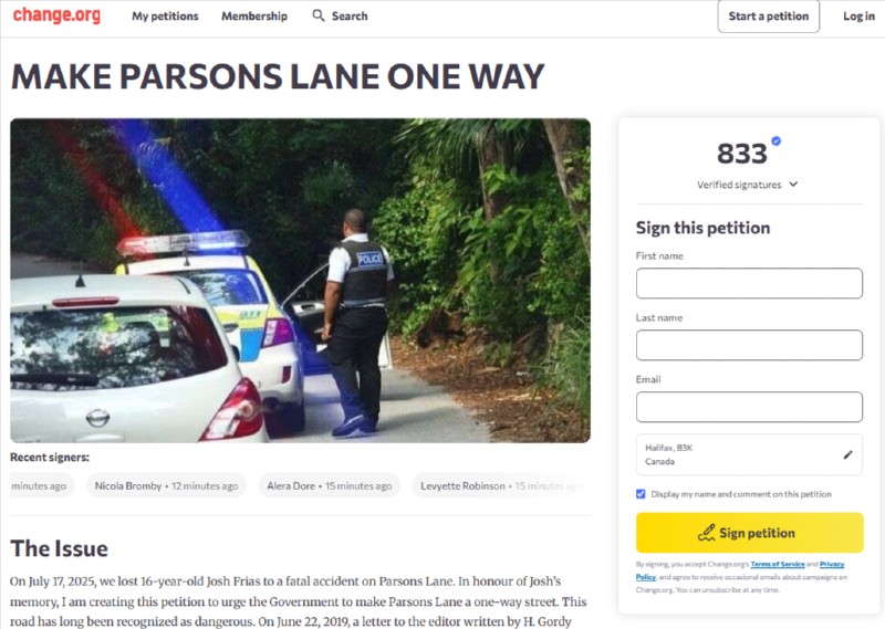 parsons-lane-petition-bermuda-july-2025