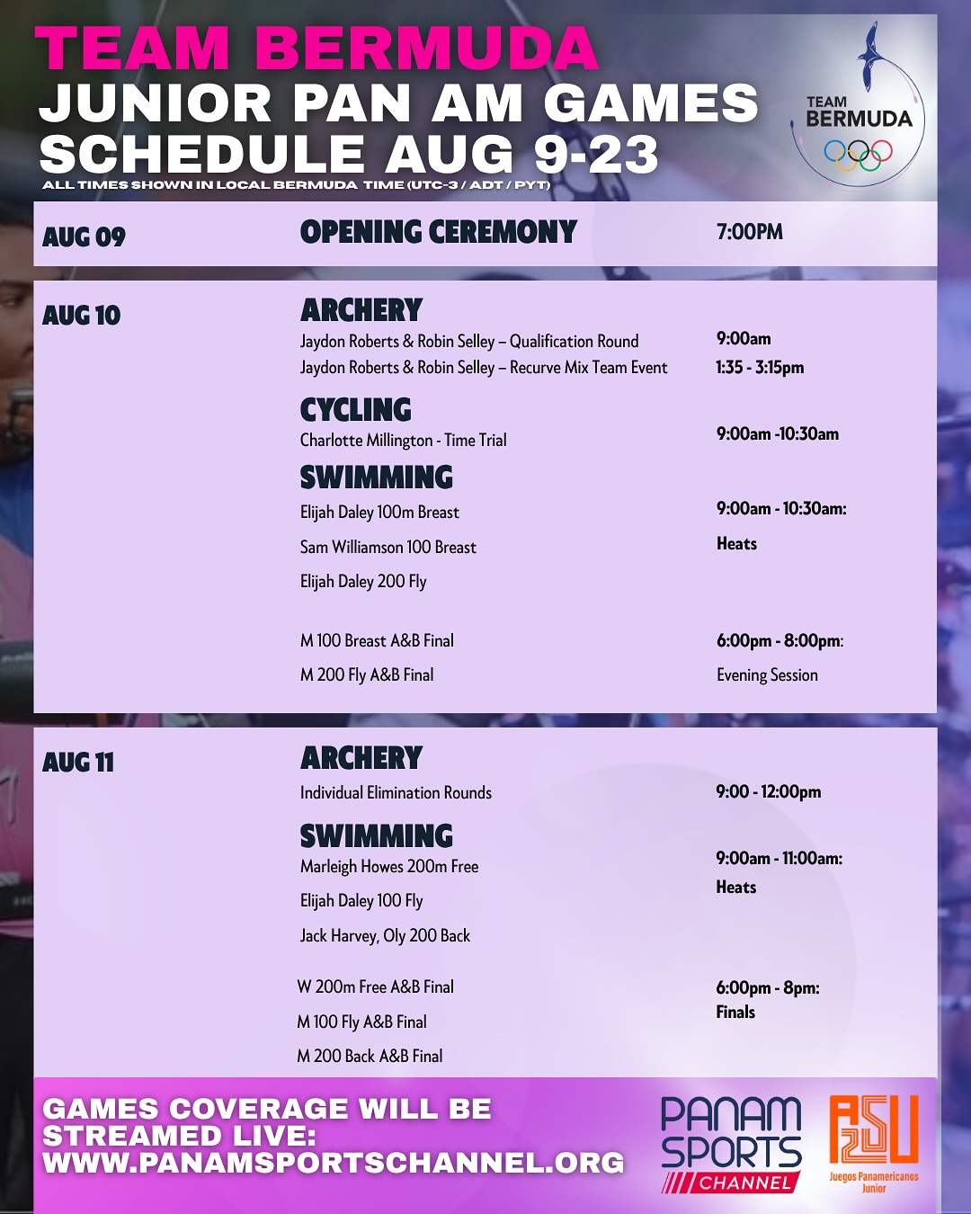 Junior Pan Am Bermuda August 11 2025 1